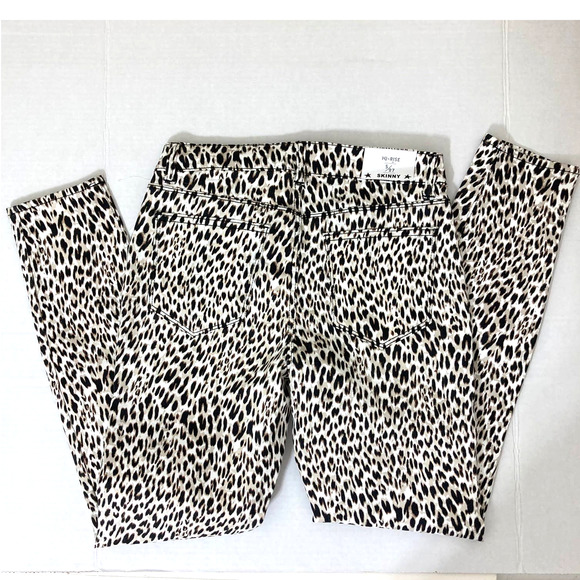 NEW! Animal Pattern HI-RISE Skinny Pants - Tinseltown Leopard Print Skinny Jeans - Picture 5 of 9